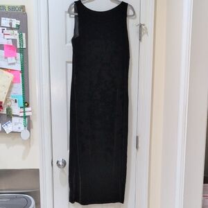 Casual Corner Black Lined Velvet Long  Dress
